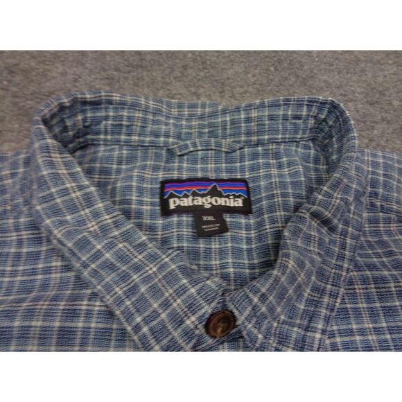 Patagonia Back Step Shirt Men 2XL Hemp Organic Cotton Short Sleeve Button Up - Picture 5 of 11